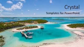  Presentation with bahamas - Colorful slide deck enhanced with bahamas - aerial view of exotic island backdrop and a light blue colored foreground
