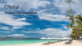  Presentation with palm beach - Slide deck consisting of bahamas - tropical beach background from alona background and a light blue colored foreground