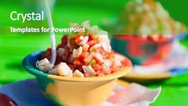  Presentation with salad - Colorful PPT theme enhanced with bahamas - two bowls of bahamian conch backdrop and a shamrock green colored foreground