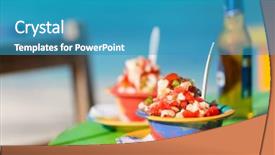  Presentation with bahamas - Colorful theme enhanced with bahamas - two bowls of bahamian conch backdrop and a teal colored foreground