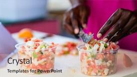  Presentation with american revolution close up - Colorful presentation theme enhanced with bahamian woman making traditional conch backdrop and a coral colored foreground