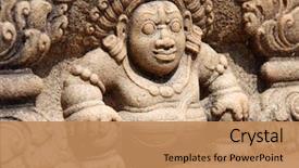 Presentation with ancient ruins - Presentation theme consisting of bahirawa stone carving with ancient background and a coral colored foreground