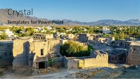  Presentation with oman - Presentation theme consisting of bahla-village-in-oman background and a light blue colored foreground