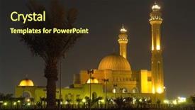  Presentation with bahrain - Presentation theme enhanced with bahrain - al-fatah grand mosque background and a wine colored foreground