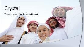  Presentation with eastern - Theme consisting of bahrain - happy group of middle eastern background and a sky blue colored foreground