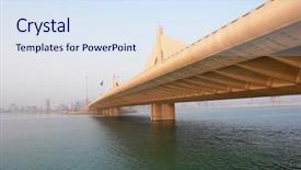  Presentation with bin - Presentation theme featuring bahrain - manama scene from shaikh isa background and a sky blue colored foreground