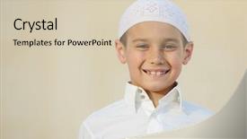  Presentation with eastern - Amazing PPT theme having bahrain - positive middle eastern young guy backdrop and a soft green colored foreground