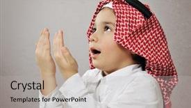  Presentation with bahrain - Presentation design with bahrain - praying islamic kid background and a light gray colored foreground