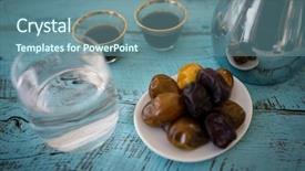  Presentation with nuts - Presentation theme consisting of bahrain - traditional arabian coffee nuts background and a seafoam green colored foreground