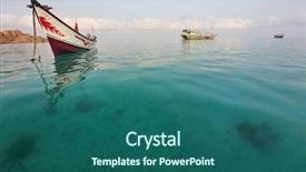  Presentation with fishing boat - Beautiful presentation theme featuring bahrain - traditional arabic fishing boat backdrop and a ocean colored foreground