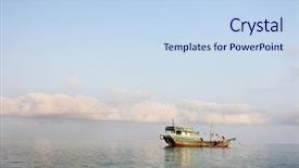  Presentation with bahrain - Colorful presentation theme enhanced with bahrain - traditional arabic fishing boat backdrop and a sky blue colored foreground