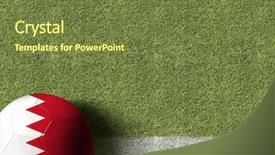  Presentation with bahrain - Cool new PPT layouts with bahrain ball in a soccer field backdrop and a tawny brown colored foreground
