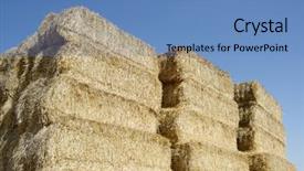  Presentation with sky blue - Presentation design featuring bail - straw bales stacked with blue background and a teal colored foreground