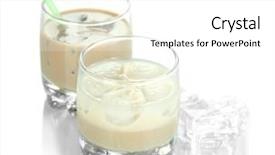  Presentation with liqueur - Colorful slide set enhanced with baileys liqueur in glasses isolated backdrop and a white colored foreground