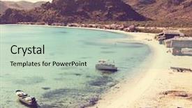  Presentation with california - Presentation theme with baja california beach background and a soft green colored foreground