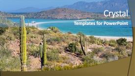  Presentation with california - Beautiful slide deck featuring baja california landscapes backdrop and a teal colored foreground