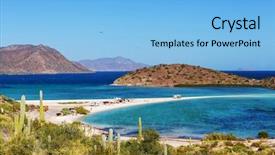  Presentation with california - Colorful slide set enhanced with baja california landscapes backdrop and a light blue colored foreground