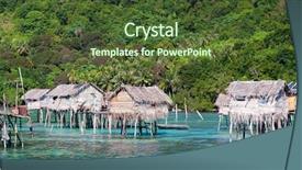  Presentation with malaysia - Amazing presentation design having bajau - traditional sea gypsy village near backdrop and a tawny brown colored foreground