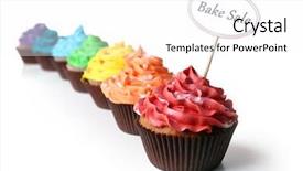  Presentation with cupcakes - Presentation theme having bake sale - delicious cupcakes with inscription isolated background and a white colored foreground