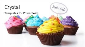  Presentation with cupcakes - Slides consisting of bake sale - delicious cupcakes with inscription isolated background and a white colored foreground
