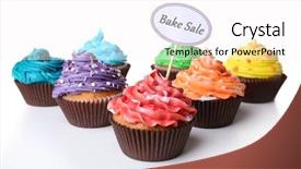  Presentation with cupcakes - Colorful slides enhanced with bake sale - delicious cupcakes with inscription isolated backdrop and a pink colored foreground