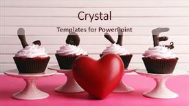  Presentation with cupcakes - Slide set consisting of bake sale - delicious valentine day cupcakes background and a lemonade colored foreground