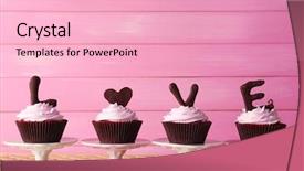  Presentation with cupcakes - Presentation theme having bake sale - delicious valentine day cupcakes background and a lemonade colored foreground