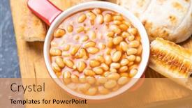  Presentation with beans - Slide deck featuring baked-beans-classic-american-staple background and a yellow colored foreground