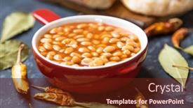  Presentation with beans - Theme featuring baked-beans-classic-american-staple background and a tawny brown colored foreground