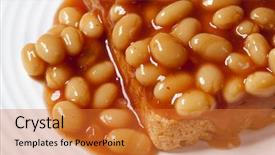  Presentation with tomato - Slide deck with baked beans in tomato sauce background and a gold colored foreground