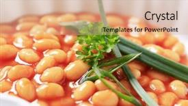  Presentation with beans - Colorful theme enhanced with baked beans backdrop and a coral colored foreground