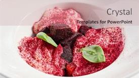  Presentation with dairy goat - Presentation theme with baked-beet-and-goat-cheese background and a coral colored foreground