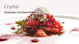  Presentation with cream cheese and fruit sandwich - Cool new presentation with baked-beet-salad-with-citrus backdrop and a white colored foreground