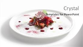  Presentation with ice cream - Amazing PPT theme having baked-beet-salad-with-citrus backdrop and a white colored foreground