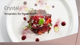  Presentation with ice cream - Amazing slide set having baked-beet-salad-with-citrus backdrop and a sky blue colored foreground