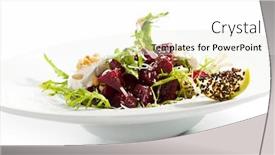  Presentation with beetroot - PPT theme featuring baked beetroot and goats cheese background and a white colored foreground