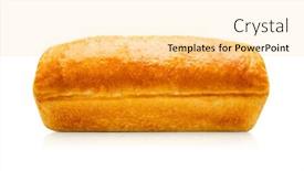  Presentation with baker kneading dough homemade bread - Slide set enhanced with baked-block-bread-isolated background and a blonde colored foreground