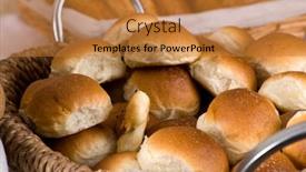  Presentation with bread bun - Slide deck consisting of baked bread bun in basket background and a gold colored foreground