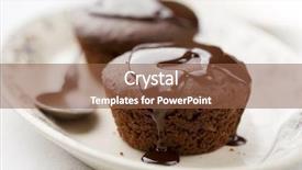  Presentation with sauce - Amazing slide set having baked brownie-type sponge cake backdrop and a tawny brown colored foreground