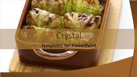  Presentation with cabbage - Audience pleasing slides consisting of baked-cabbage-rolls-finnish-cuisine backdrop and a gold colored foreground