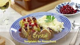  Presentation with cabbage - PPT layouts consisting of baked-cabbage-rolls-finnish-cuisine background and a tawny brown colored foreground
