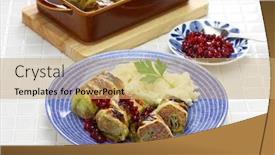  Presentation with cabbage - Colorful presentation theme enhanced with baked-cabbage-rolls-finnish-cuisine backdrop and a coral colored foreground