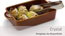  Presentation with cabbage - PPT layouts having baked-cabbage-rolls-finnish-cuisine background and a light gray colored foreground