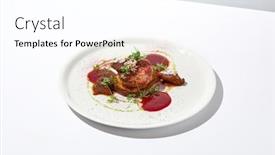  Presentation with fine dining - Slides with baked-camembert-in-parma-ham background and a sky blue colored foreground