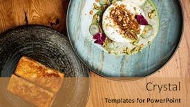  Presentation with camembert - Slide set with baked-camembert-or-brie background and a gold colored foreground