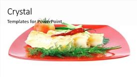  Presentation with tomato - Amazing slide deck having baked cannelloni served with pepper and tomato backdrop and a white colored foreground