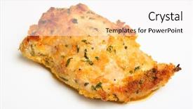  Presentation with breast - Slides having baked chicken kiev breast of chicken filled with garlic butter background and a pink colored foreground