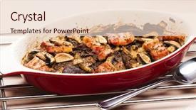  Presentation with bacon - PPT layouts with baked chicken livres with bacon background and a  colored foreground