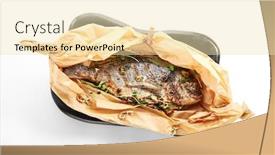  Presentation with mediterranean food herbs - Beautiful PPT layouts featuring baked-dorado-fish-in-parchment backdrop and a lemonade colored foreground