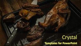  Presentation with baking - Cool new PPT layouts with baked-duck-on-a-baking backdrop and a wine colored foreground